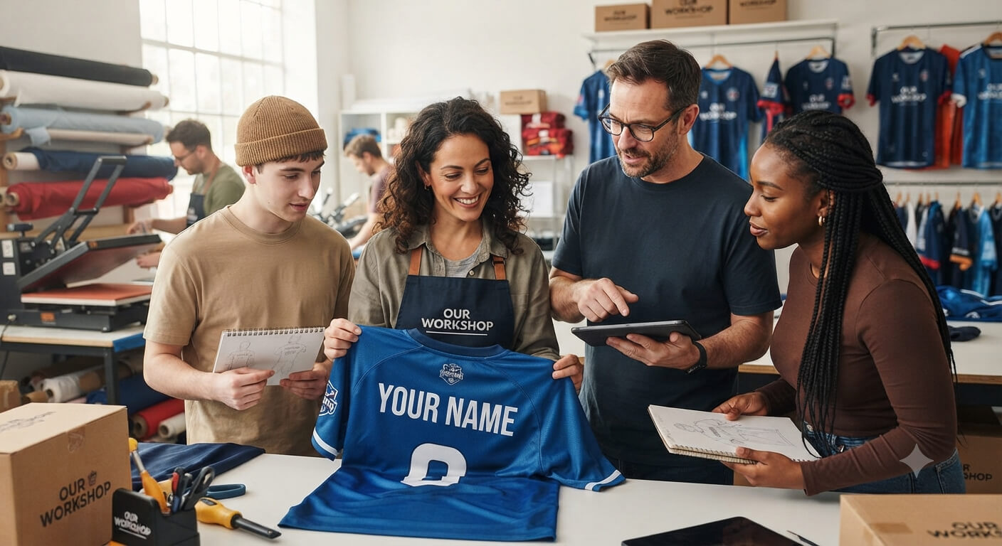 Custom football jersey close-up